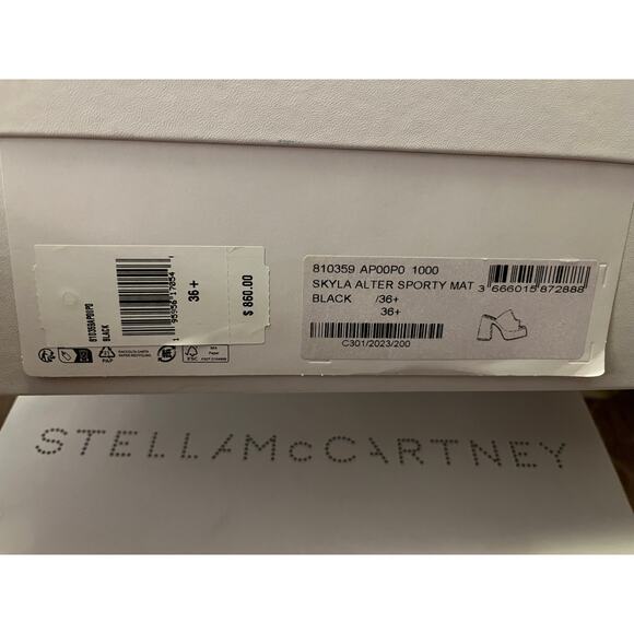 NEW Stella McCartney Skyla Alter Platform Mules, Retail $860 Black SZ 36+ (6.5) - Picture 8 of 9